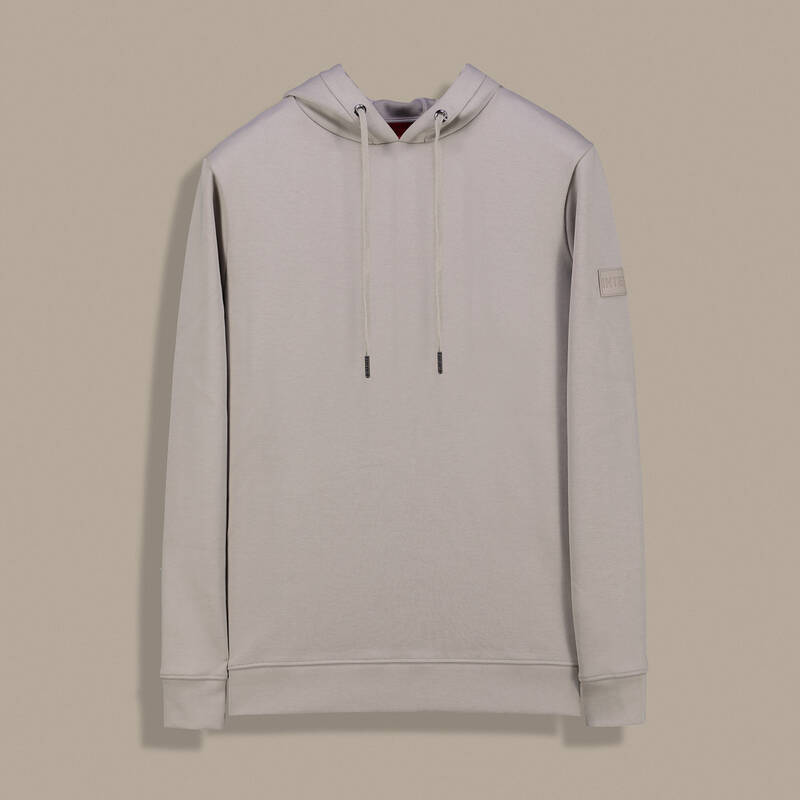 Kapüşonlu Bej Spor Sweatshirt - 1