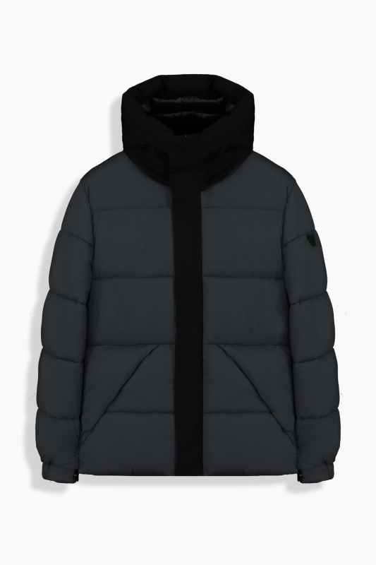 Kapüşonlu Gri Mont 