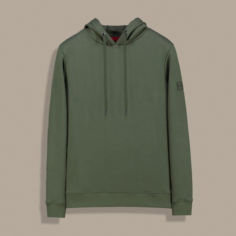 Kapüşonlu Haki Spor Sweatshirt 