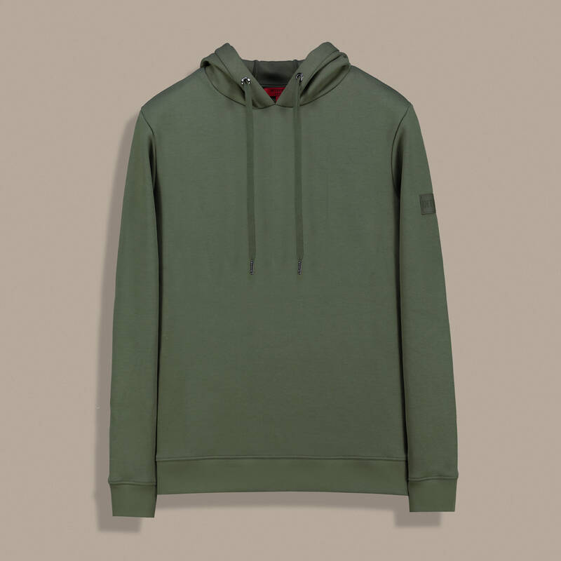 Kapüşonlu Haki Spor Sweatshirt - 1