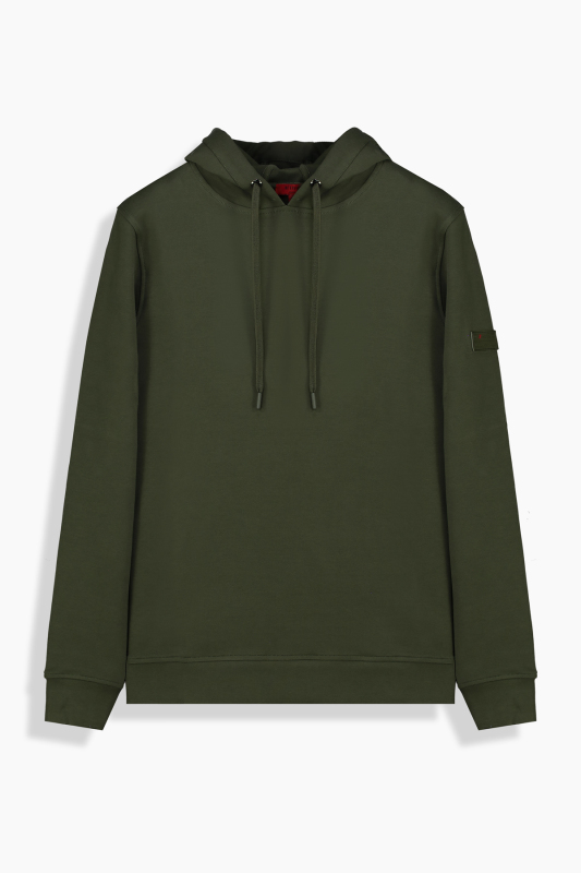 Kapüşonlu Haki Sweatshirt - INTERVIEW