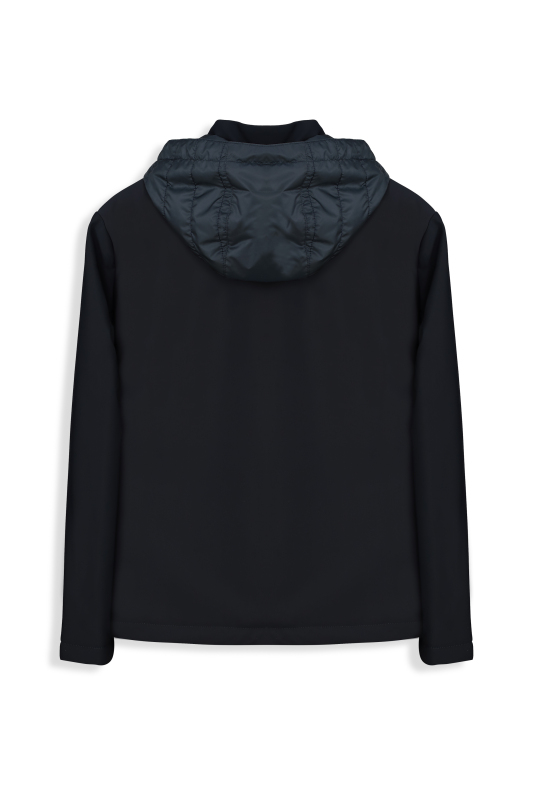 Kapüşonlu Kapitone Koyu Lacivert Sweatshirt - INTERVIEW