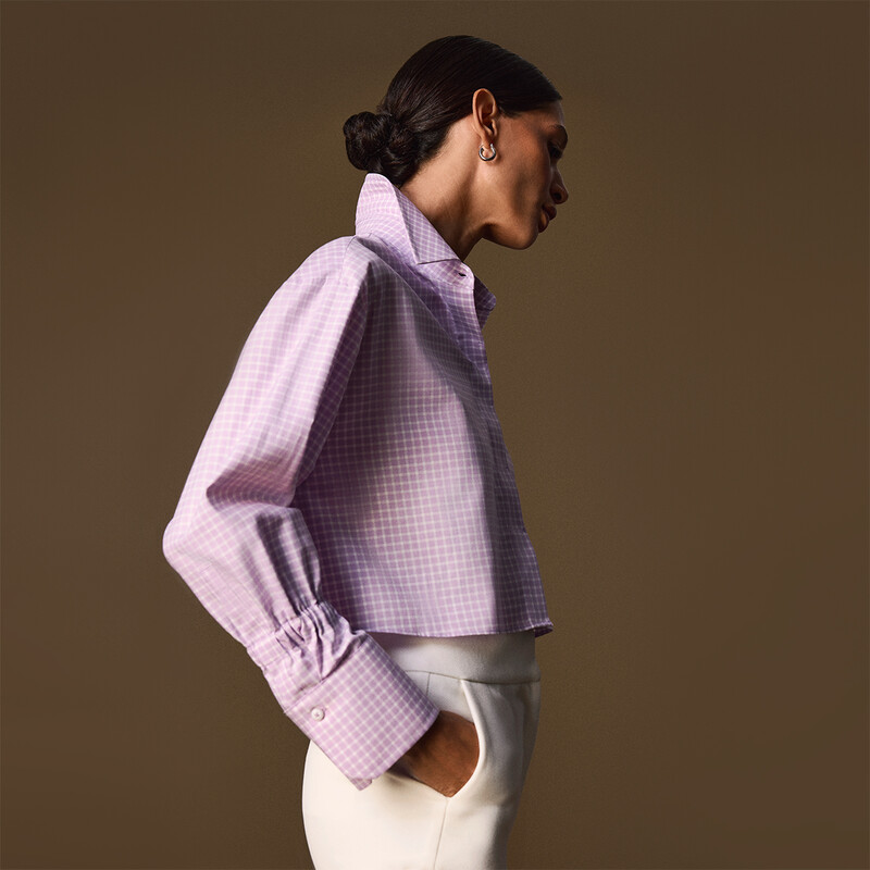 Kassel Lila Uzun Kol Gömlek 