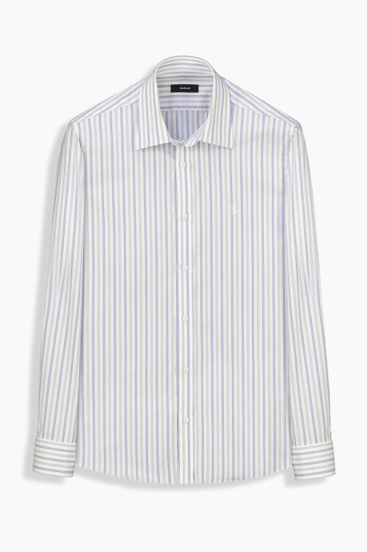 Kent Çizgili Lila Gömlek - SARAR