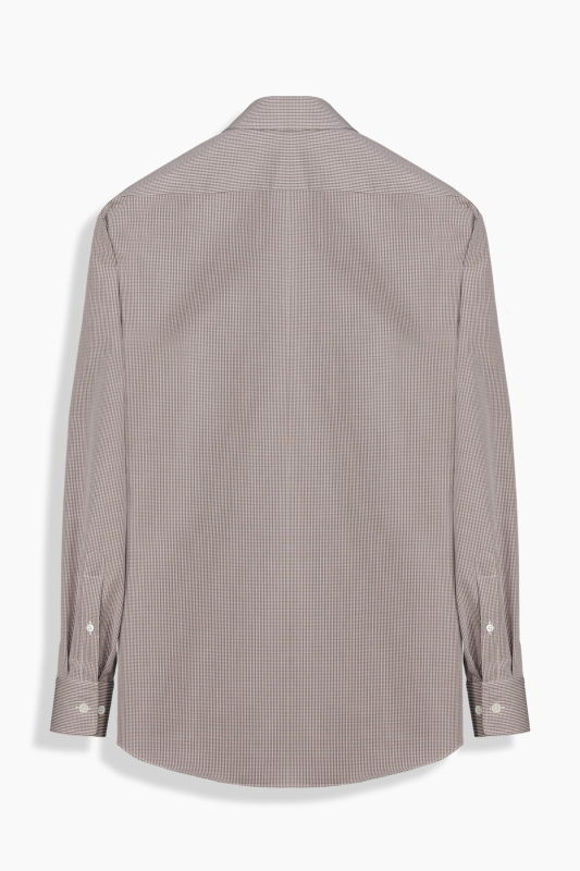 Kent Kahverengi Kareli Cepli Gömlek - SARAR