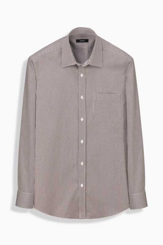 Kent Kahverengi Kareli Cepli Gömlek 