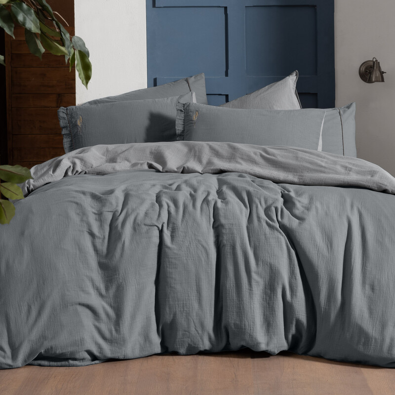 Kenyon Nevresim Takımı Çift Kişilik Gri - SAREV