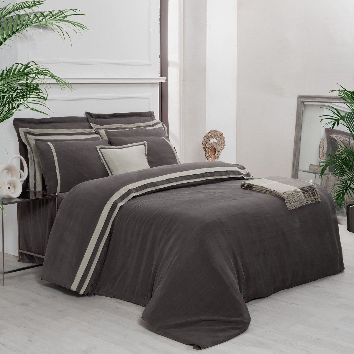 Kimera Cupro Nevresim Takımı Çift Kişilik Kahverengi - 2