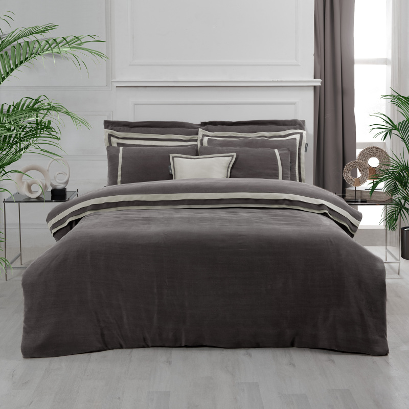 Kimera Cupro Nevresim Takımı Çift Kişilik Kahverengi - SAREV ELITE