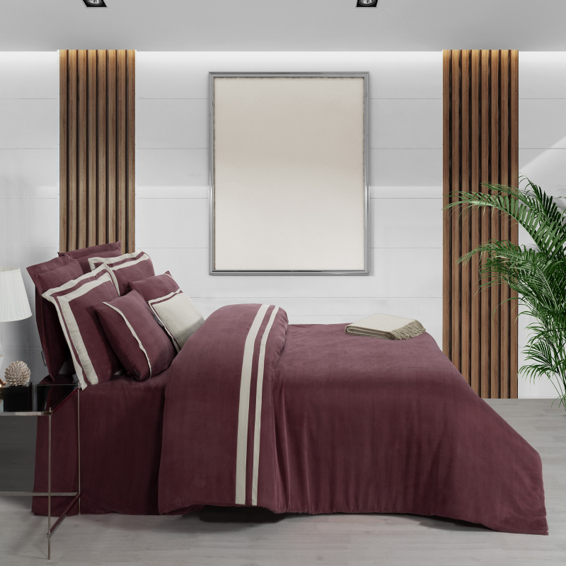 Kimera Cupro Nevresim Takımı King Size Bordo - SAREV ELITE