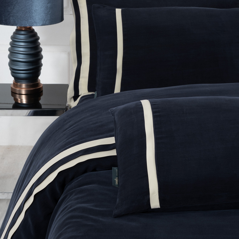 Kimera Cupro Nevresim Takımı Çift Kişilik Lacivert - SAREV ELITE