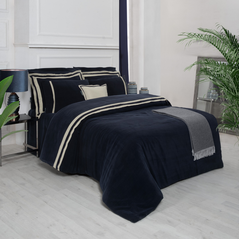 Kimera Cupro Nevresim Takımı Çift Kişilik Lacivert - SAREV ELITE