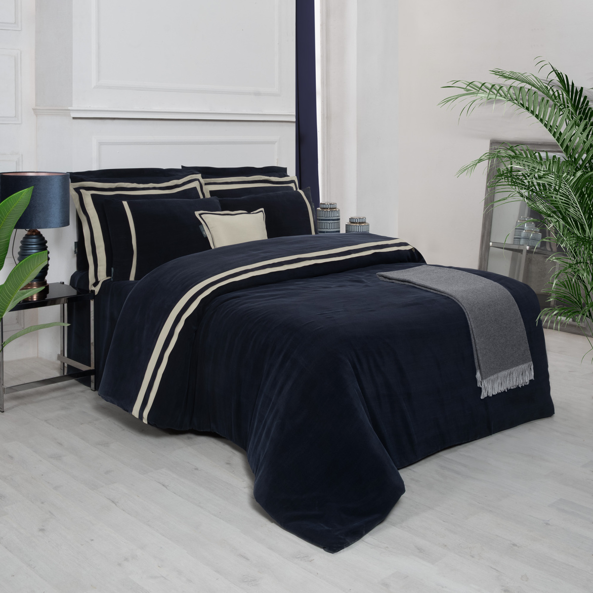 Kimera Cupro Nevresim Takımı Çift Kişilik Lacivert - 3