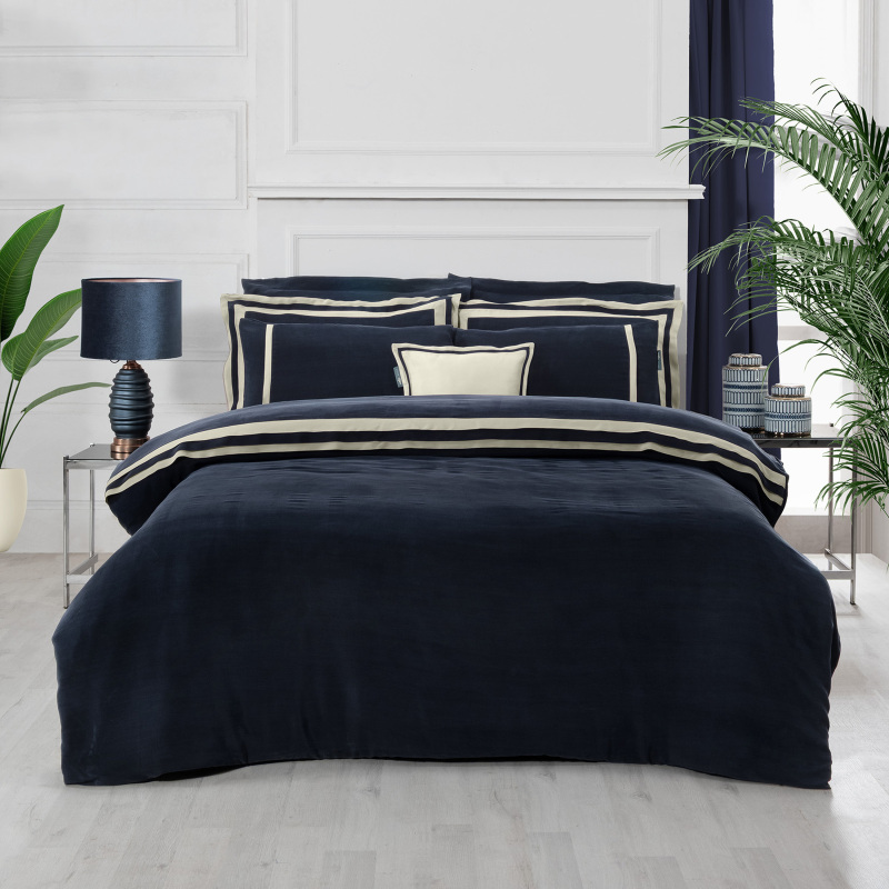 Kimera Cupro Nevresim Takımı Çift Kişilik Lacivert - SAREV ELITE