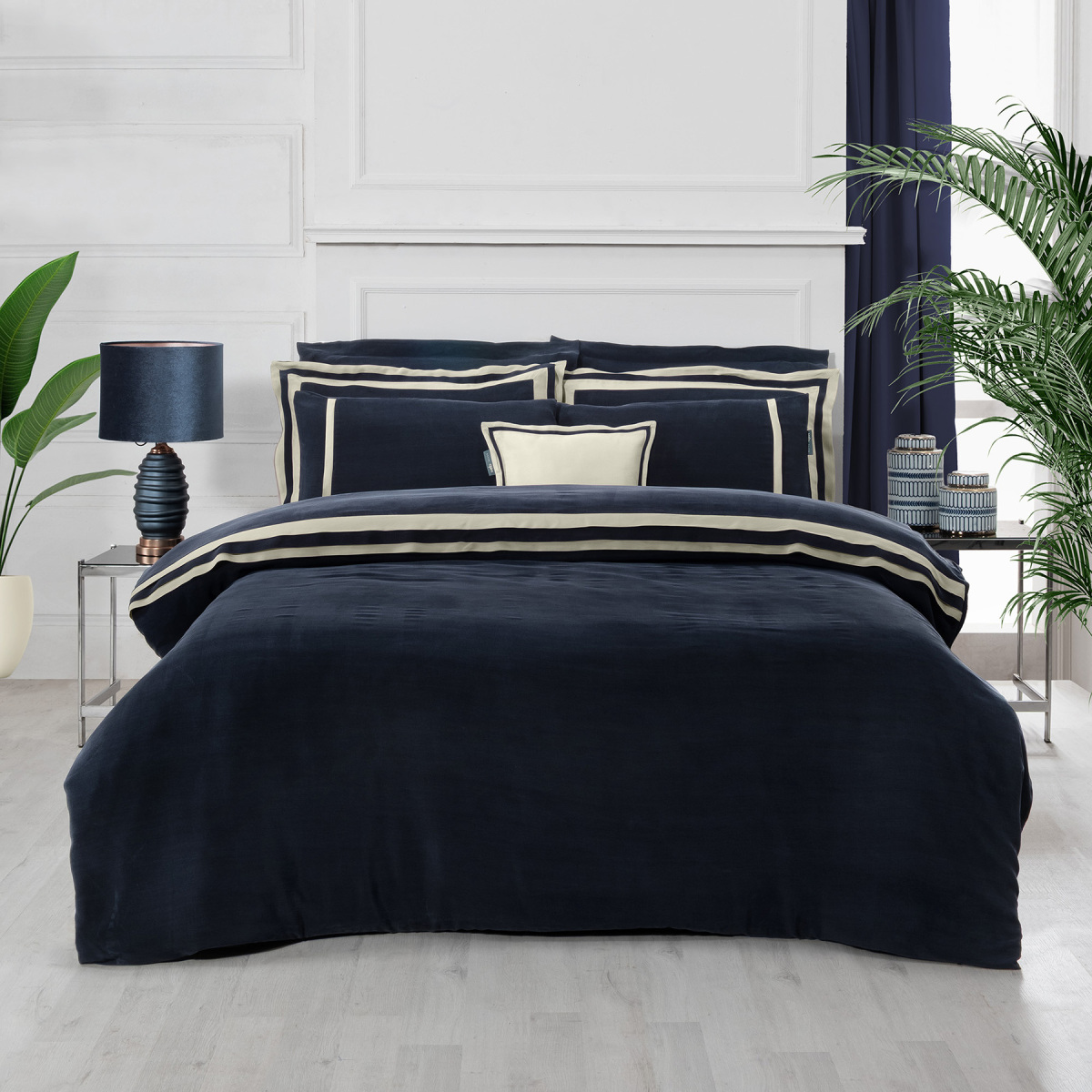 Kimera Cupro Nevresim Takımı Çift Kişilik Lacivert - 2