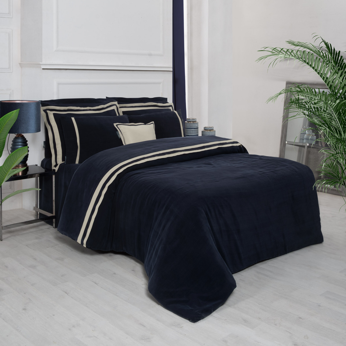 Kimera Cupro Nevresim Takımı King Size Lacivert - 4