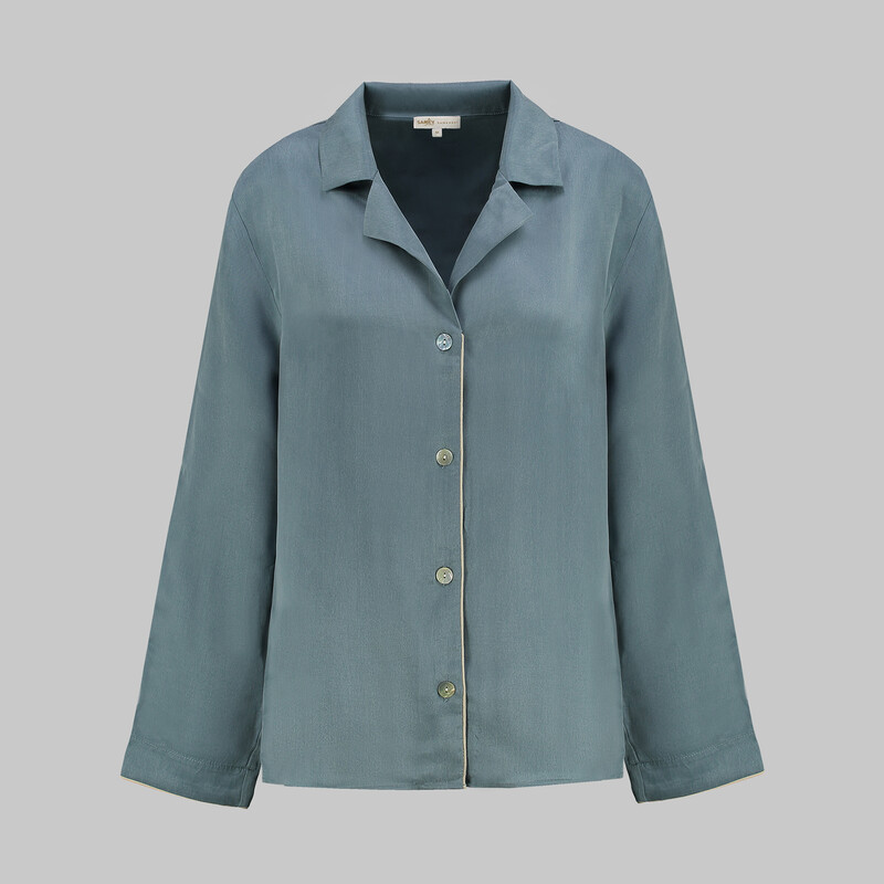 Kimera Cupro Pijama Üstü Mavi - SAREV