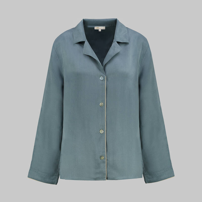 Kimera Cupro Pijama Üstü Mavi - 1