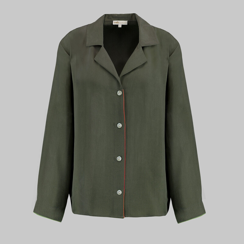 Kimera Cupro Pijama Üstü Yeşil - SAREV