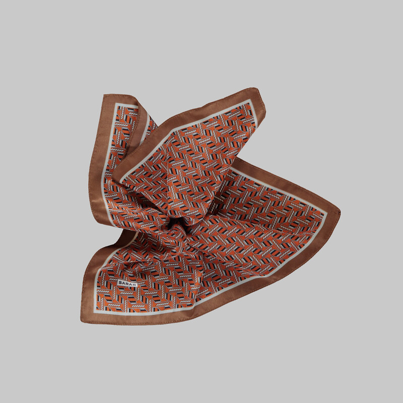 Kiremit Renk Desenli Mendil M101 - SARAR