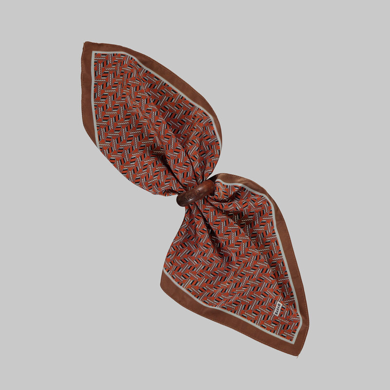 Kiremit Renk Desenli Mendil M101 - SARAR