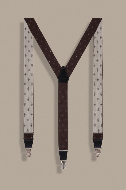Koyu Kahverengi Renk Desenli Pantolon Askısı - SARAR