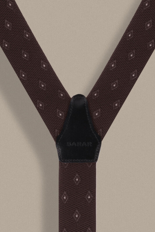Koyu Kahverengi Renk Desenli Pantolon Askısı - SARAR