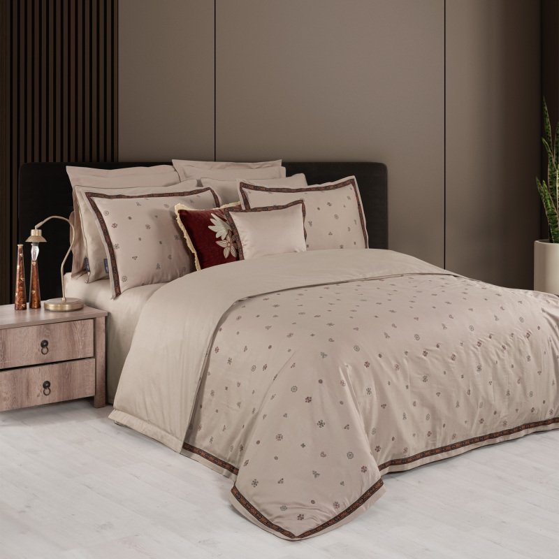 Kutay Pamuk Saten Nevresim Takımı Çift Kişilik - SAREV