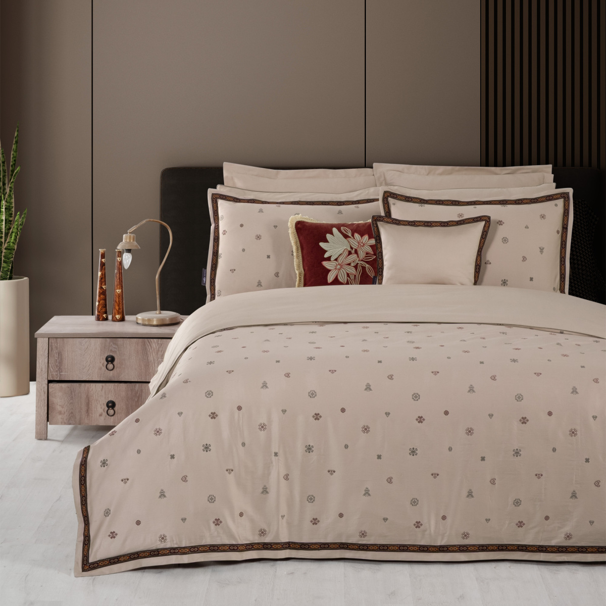 Kutay Pamuk Saten Nevresim Takımı King Size - 2