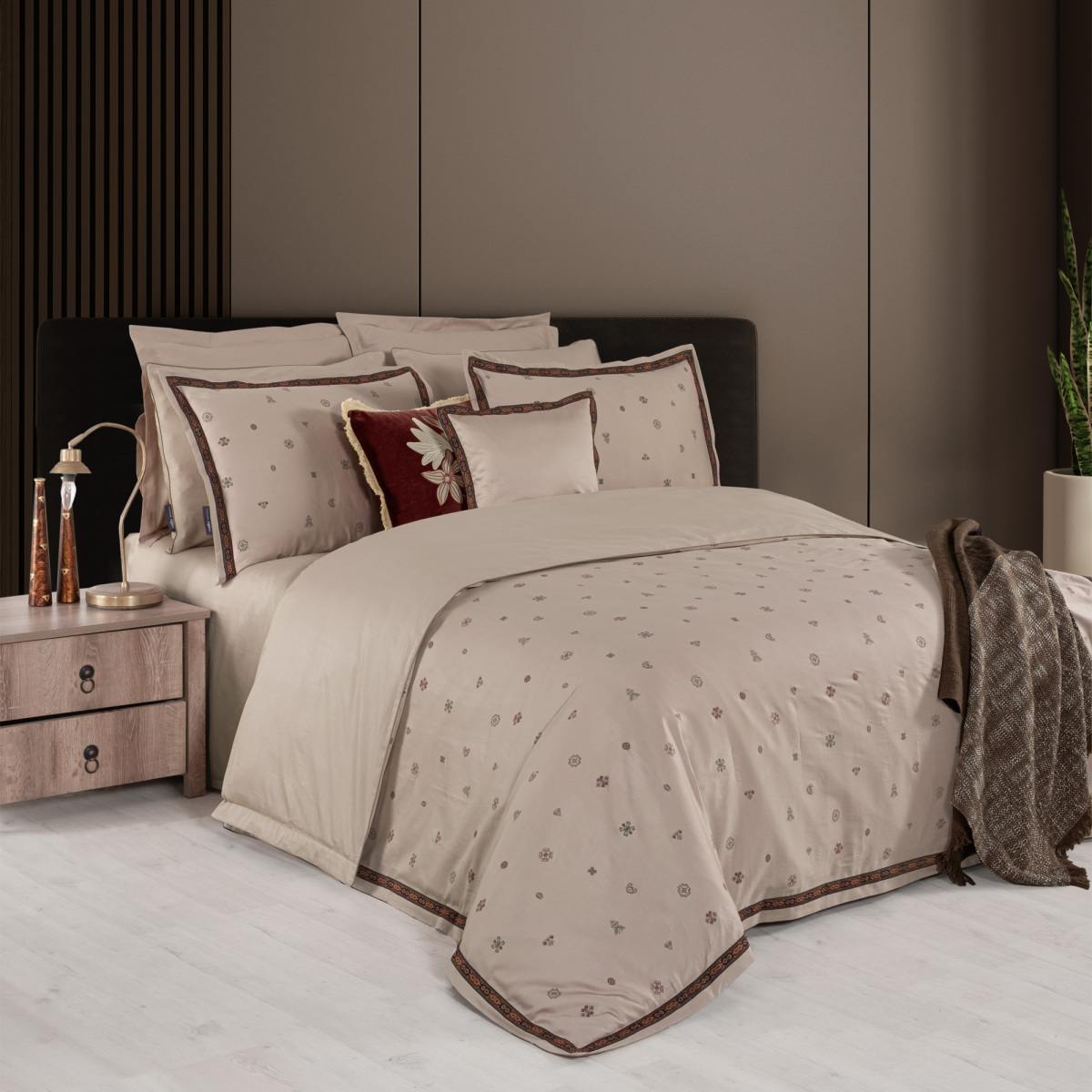 Kutay Pamuk Saten Nevresim Takımı King Size - 4