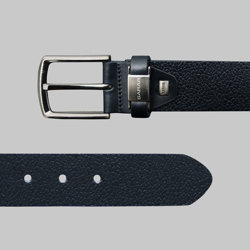 Lacivert Dokulu Deri Kemer - SARAR