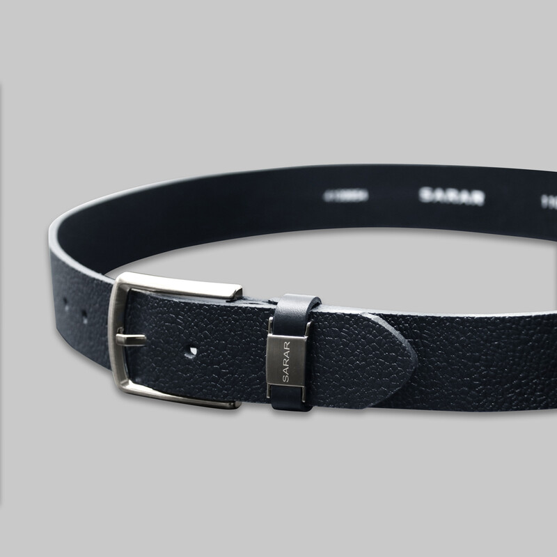 Lacivert Dokulu Deri Kemer - SARAR