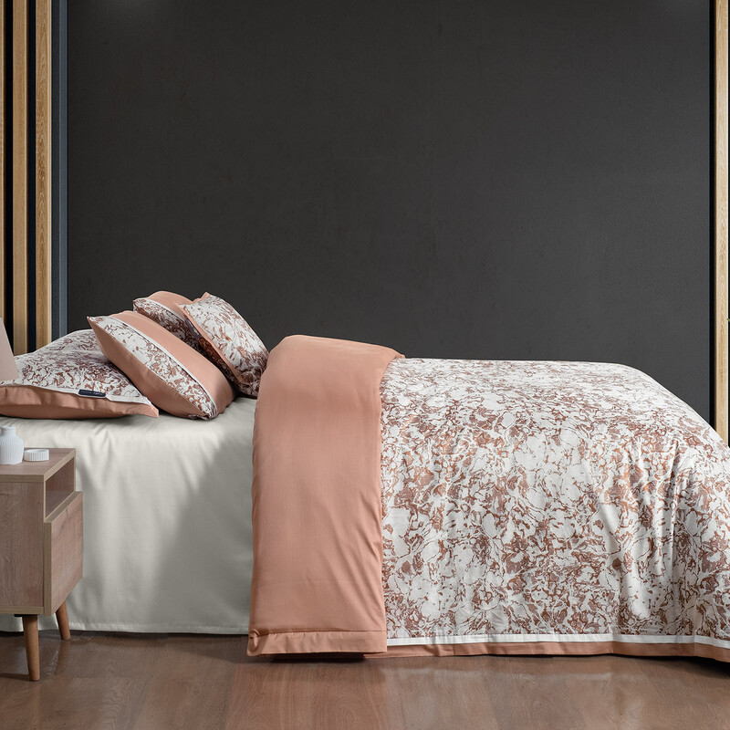 Laney Pamuk Saten Nevresim Takımı Çift Kişilik Taba 