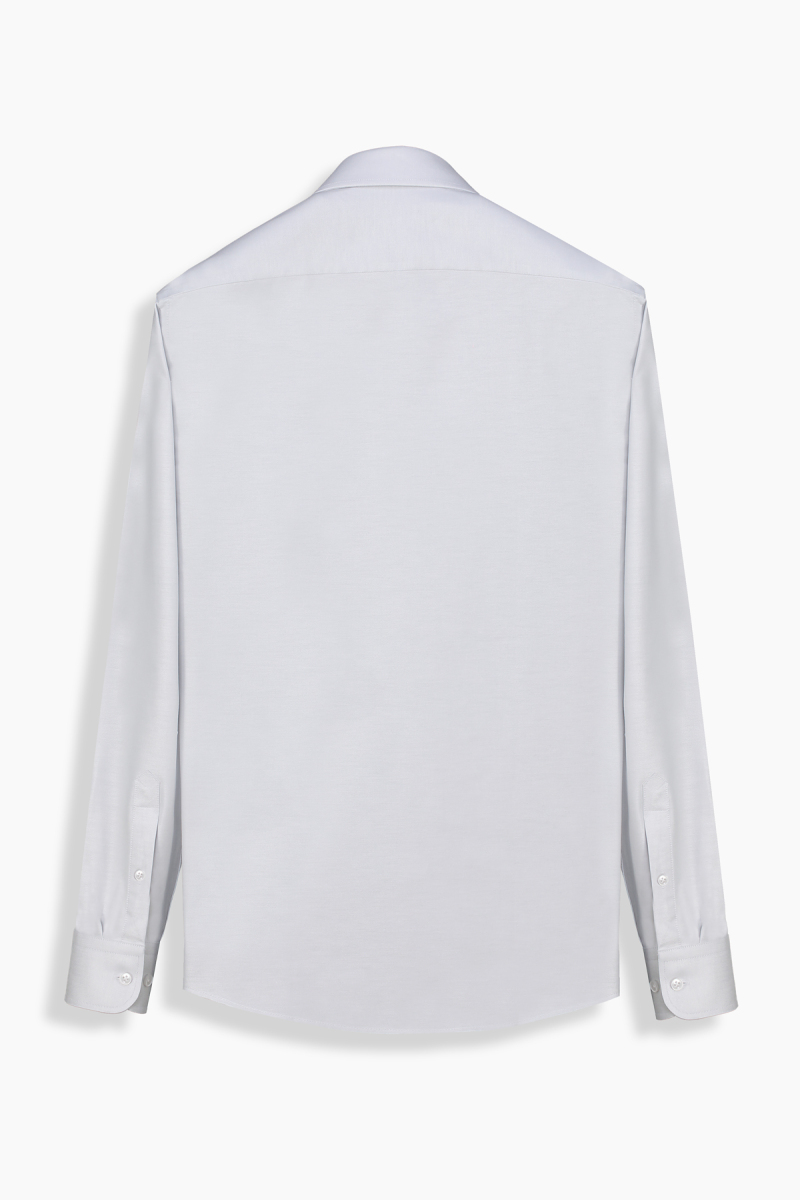 Lapel Uzun Kol Slim Açık Gri Gömlek - 2