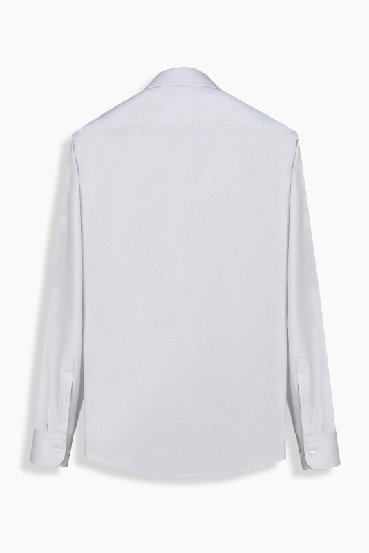 Lapel Uzun Kol Slim Açık Gri Gömlek - SARAR