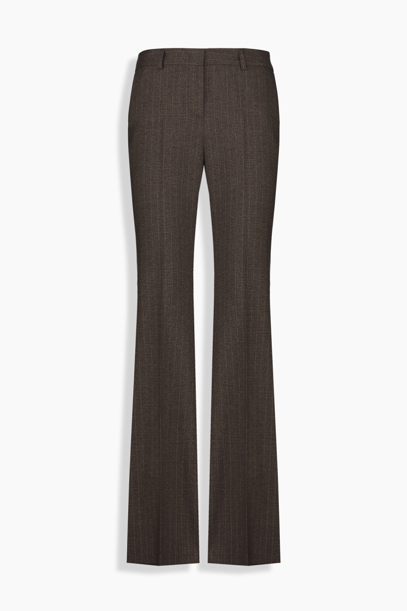 Larisa Çizgili Koyu Kahverengi Pantolon - 1