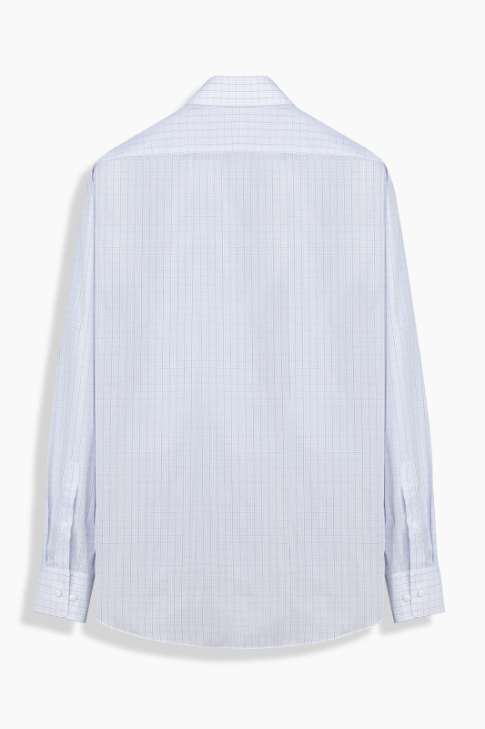 Larvotto Co Uzun Kol Ekose Mavi Gömlek - SARTORIA