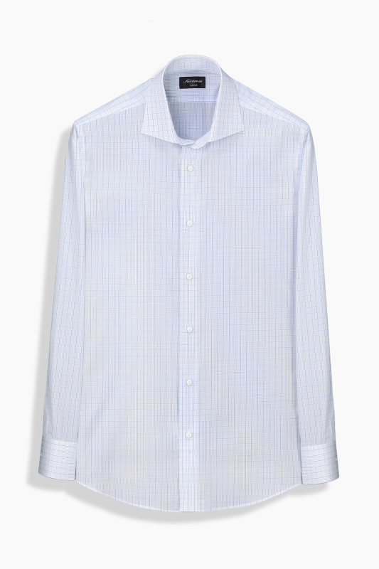 Larvotto Co Uzun Kol Ekose Mavi Gömlek - SARTORIA