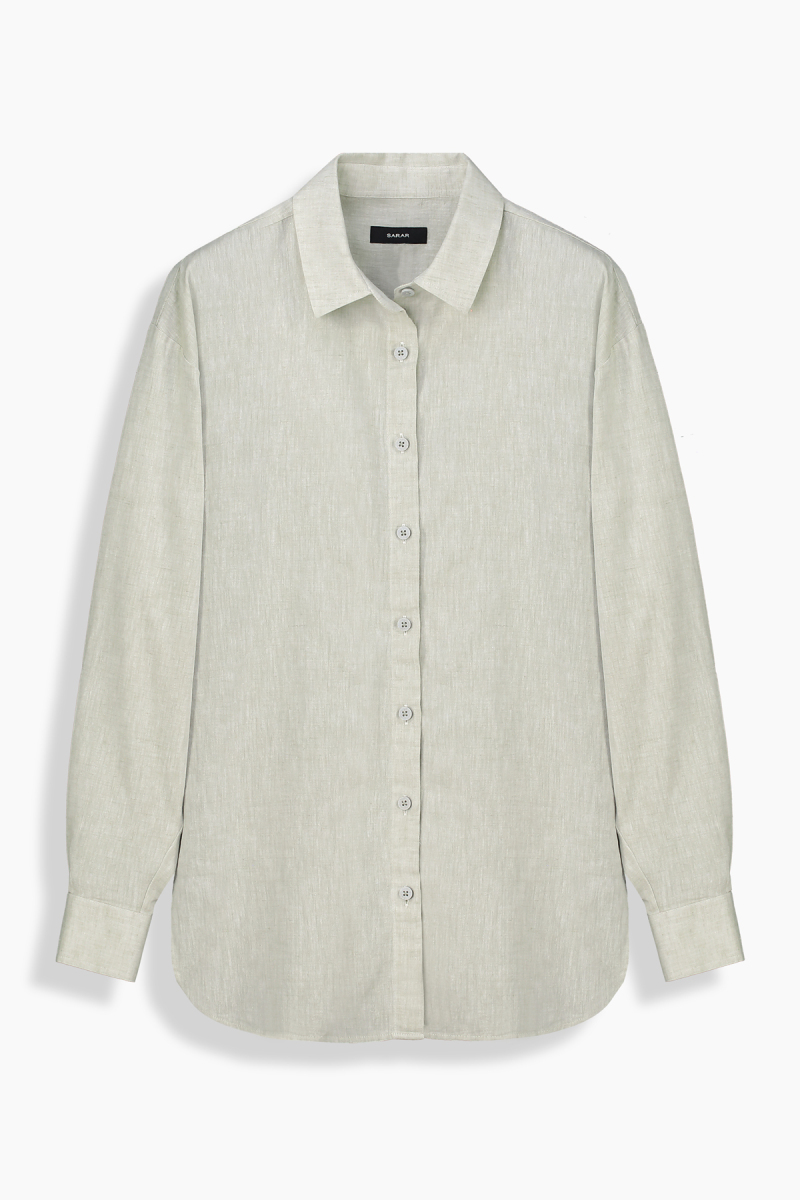 Laura Uzun Kol Açık Haki Gömlek - 1