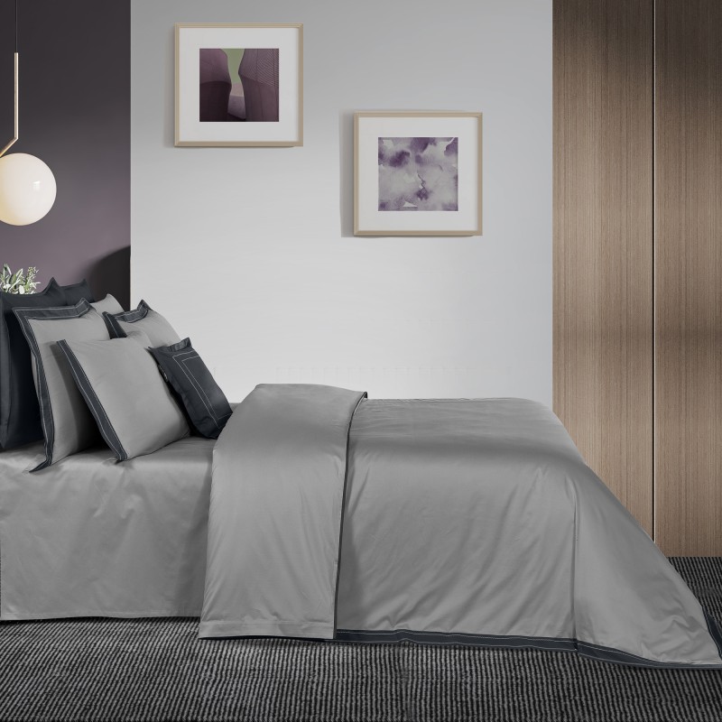 Layana Pamuk Saten Nevresim Takımı King Size Gri - SAREV