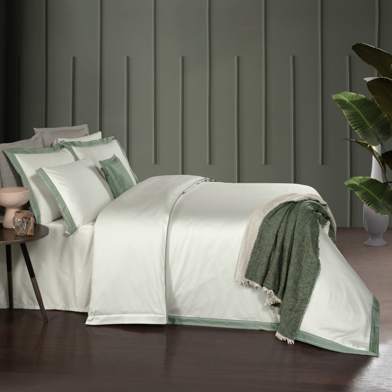 Layana Pamuk Saten Nevresim Takımı Çift Kişilik Yeşil - SAREV