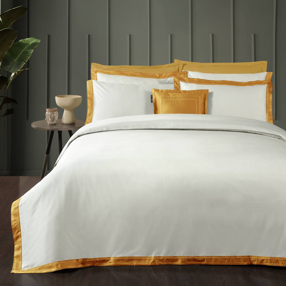 Layana Pamuk Saten Nevresim Takımı Çift Kişilik Sarı - 1