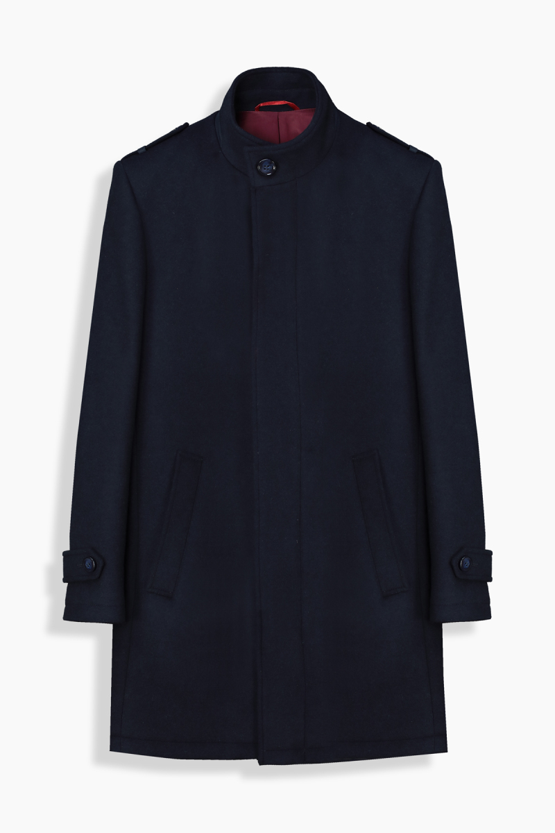 Leander Lacivert Palto - 1