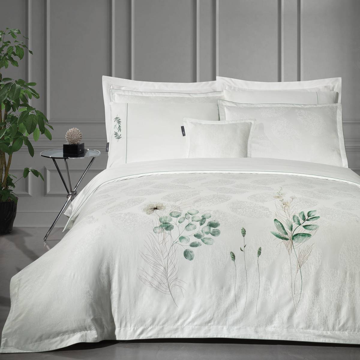 Leandra Pamuk Saten Nevresim Takımı King Size - 1