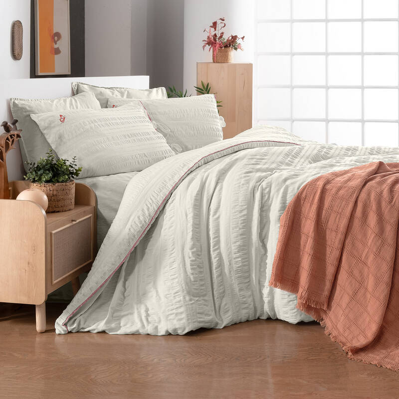 Leon Nevresim Takımı Çift Kişilik Beyaz - 3