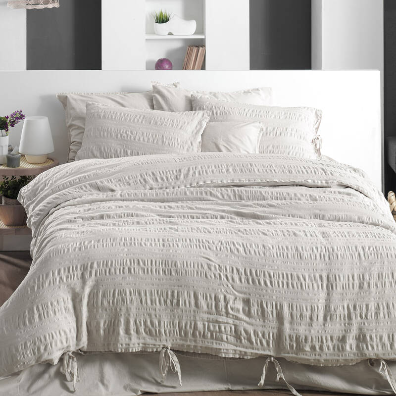 Leon Nevresim Takımı Çift Kişilik Bej - 1