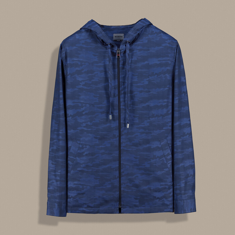 Leus Uzun Kol Lacivert Desenli Gömlek 