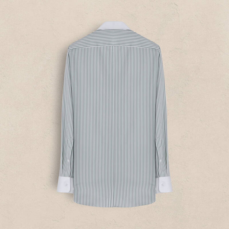 Lidya Çizgili Haki Kadın Gömlek - 2