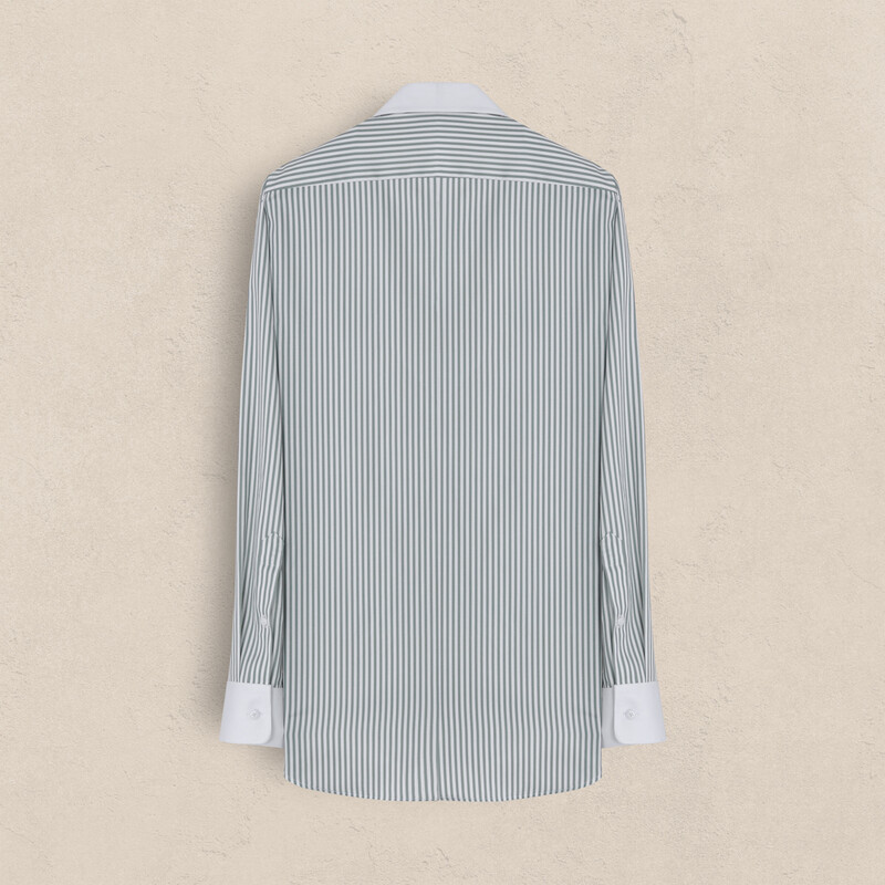 Lidya Çizgili Haki Kadın Gömlek - SARAR WOMAN