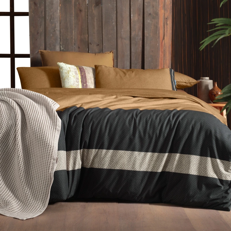 Loamy Fancy Nevresim Takımı Çift Kişilik Taba 